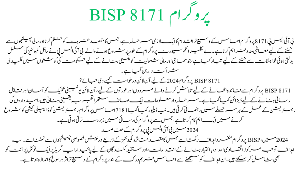 Objectives of the BISP Program in 2024
